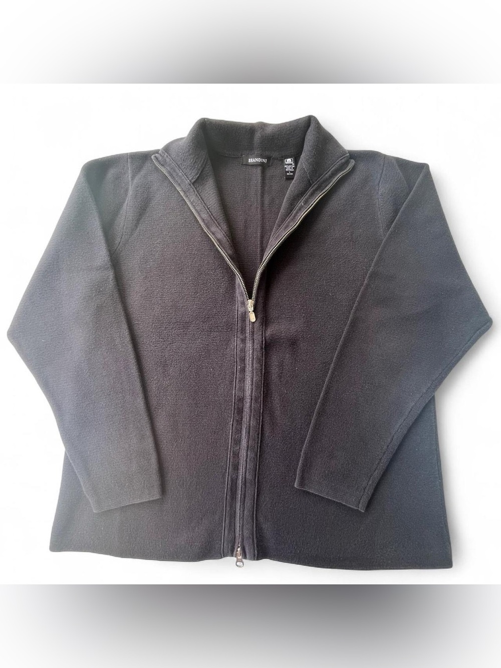 Brandini Navy 100% Cotton Full-Zip Jacket Men’s Size Large Casual Elegant Golf